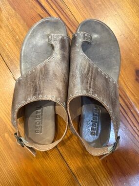 Bed Stu Brown Leather Open-Toe Sandals